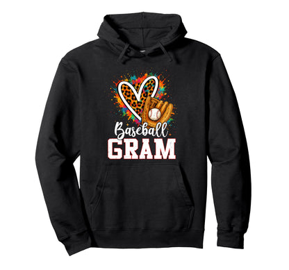 Baseball Gram Leopard Heart Colorful Hoodie - Graphic Print for Adults - T-Shirt, Sweatshirt, Hoodie