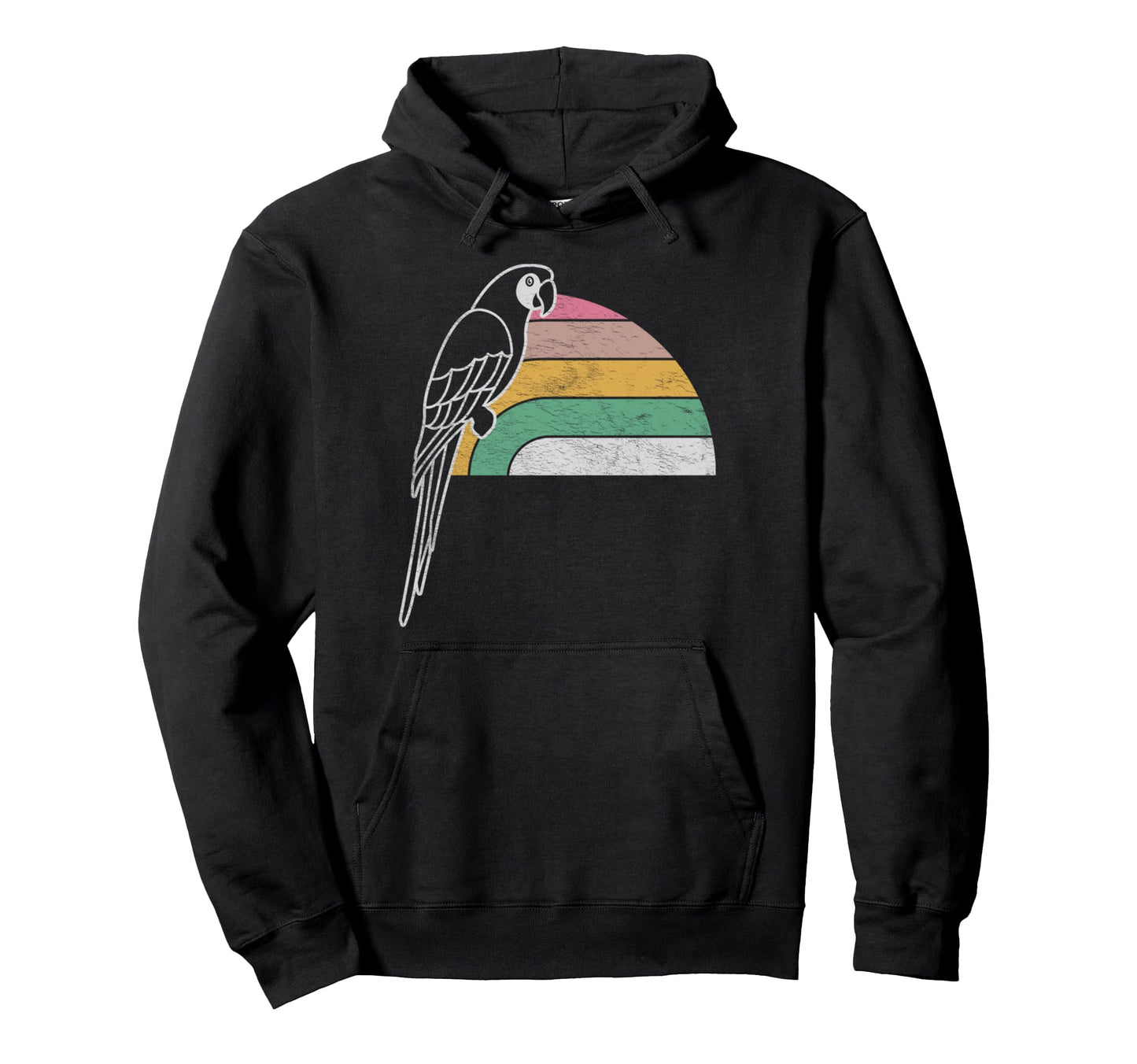 Parrot Silhouette Sunset Rainbow Charm Hoodie - Unique Graphic for Adults - T-Shirt, Sweatshirt, Hoodie