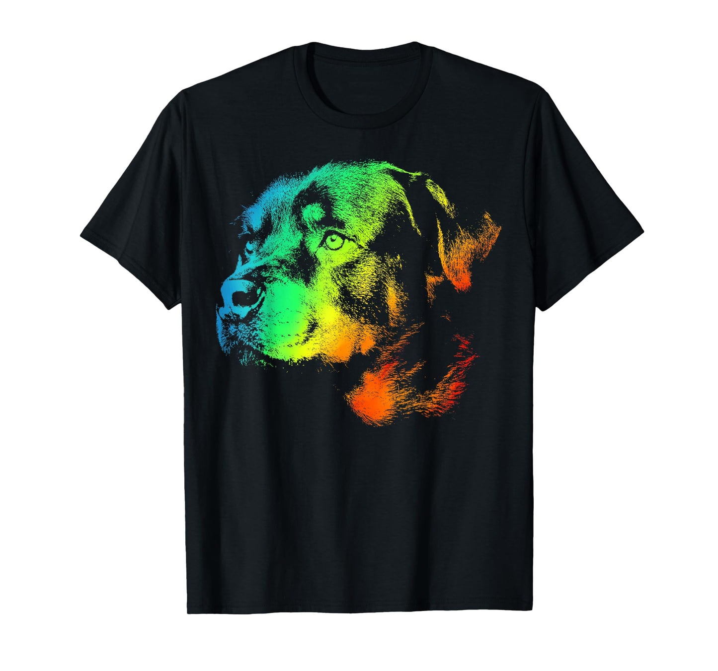 Rottweiler Colorful Rainbow T-Shirt - Trendy Graphic for Adults - T-Shirt, Sweatshirt, Hoodie