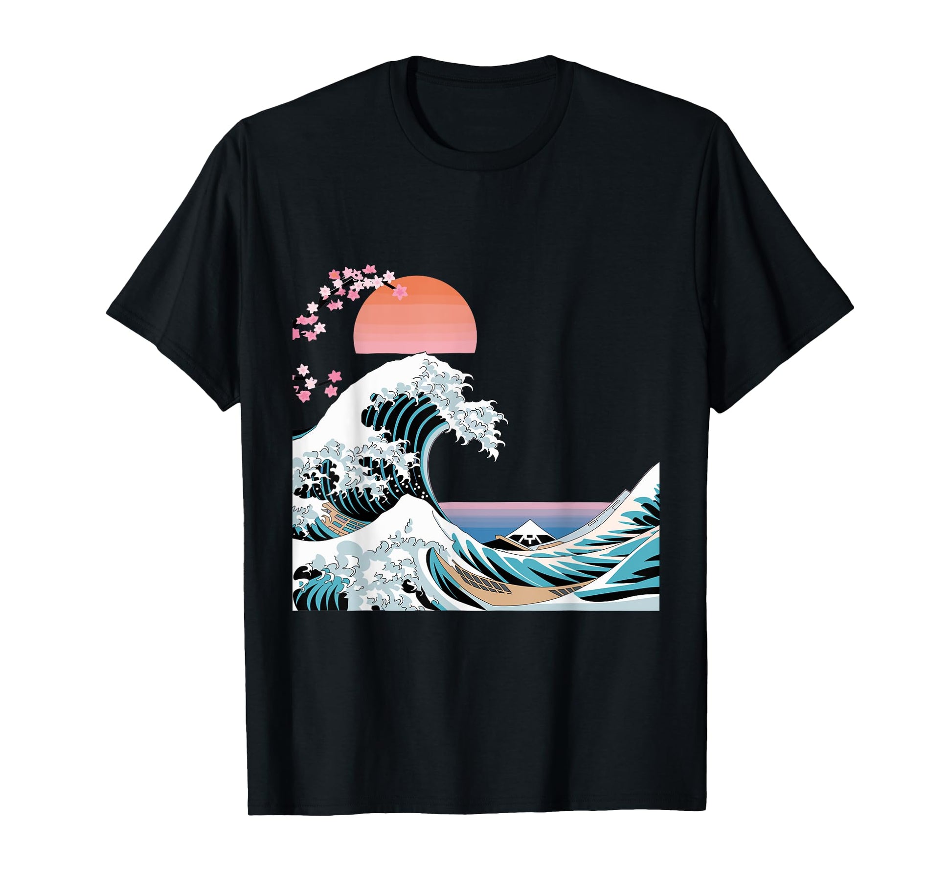 Big Wave Vaporwave Aesthetic 80S Anime T-Shirt - Unique Graphic Men Women - T-Shirt, Sweatshirt, Hoodie