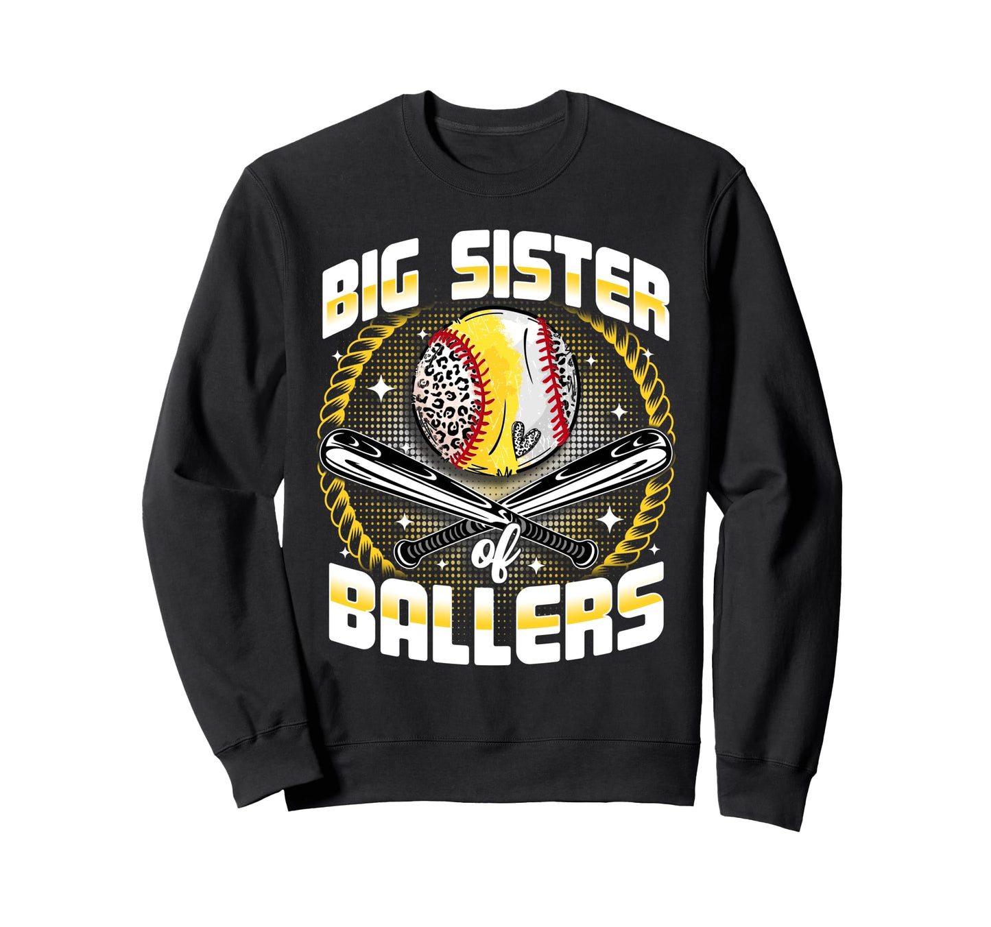 Baseball Softball Big Sister Sweatshirt - Novelty Apparel for Adults - T-Shirt, Sweatshirt, Hoodie