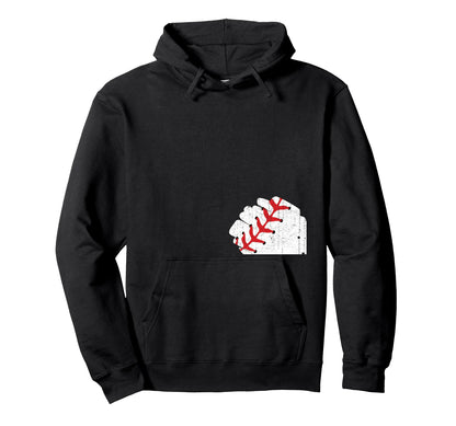 Baseball Mom Baseball Heart Hoodie - Casual Everyday Wear Men Women - T-Shirt, Sweatshirt, Hoodie