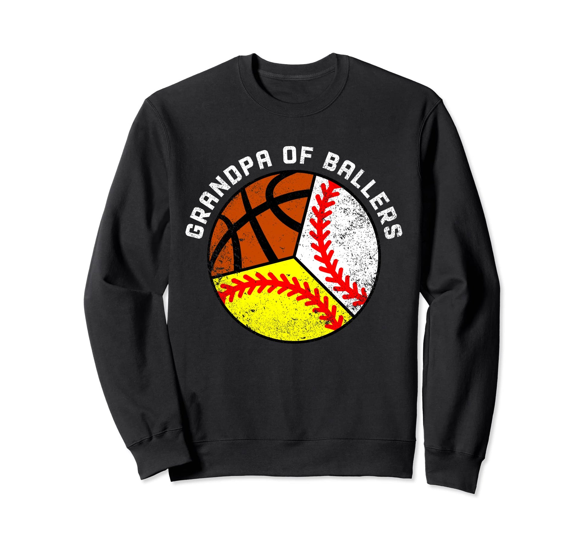 Grandpa Ballers Funny Baseball Sweatshirt - Fun Novelty Design for Adults - T-Shirt, Sweatshirt, Hoodie