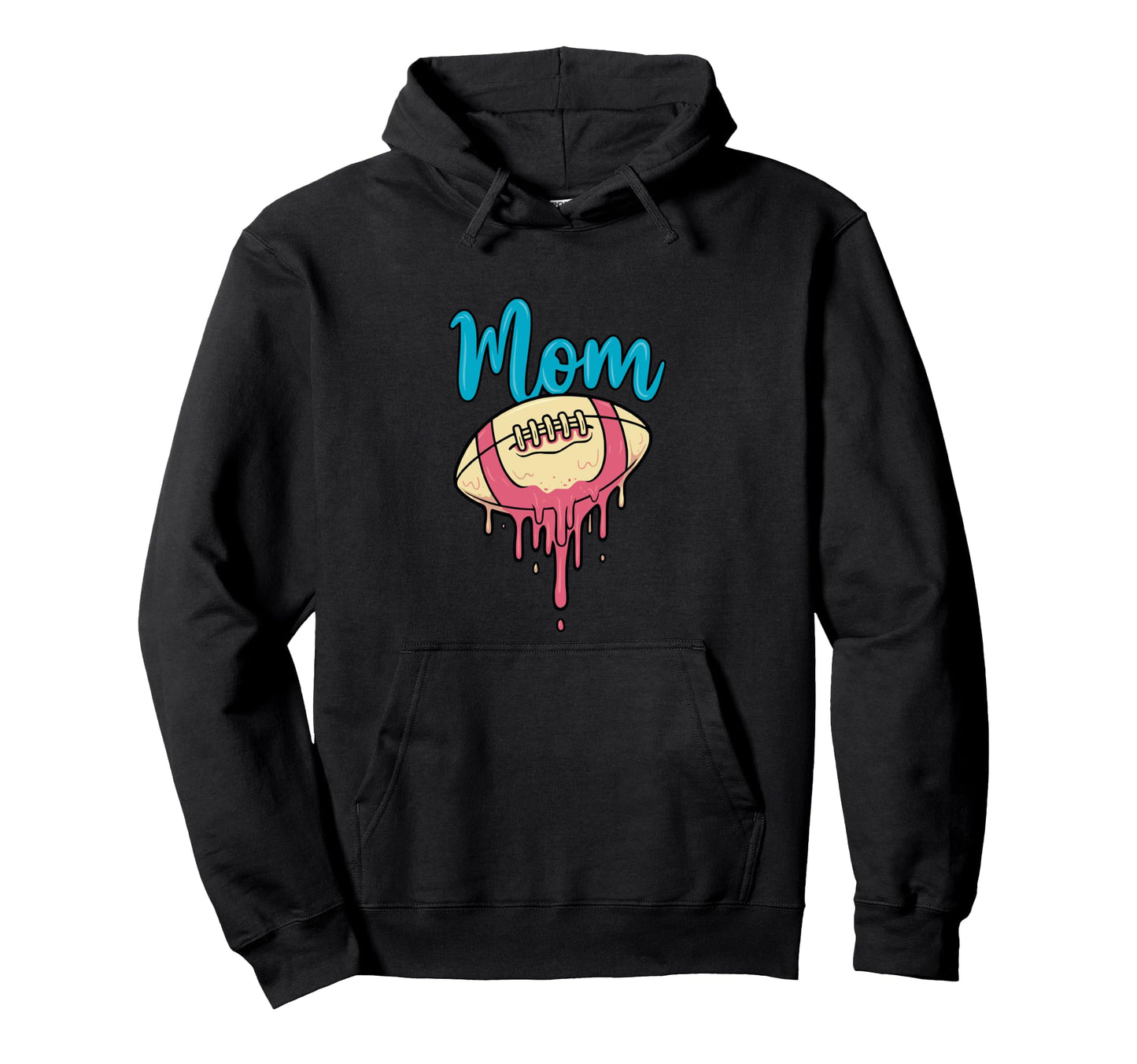 Dripping Football Mom Neon Creamy Hoodie - Casual Everyday Wear Men Women - T-Shirt, Sweatshirt, Hoodie