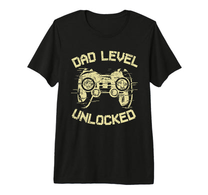 Dad Level Unlocked Gaming Controller T-Shirt - Custom Art Print Unisex - T-Shirt, Sweatshirt, Hoodie