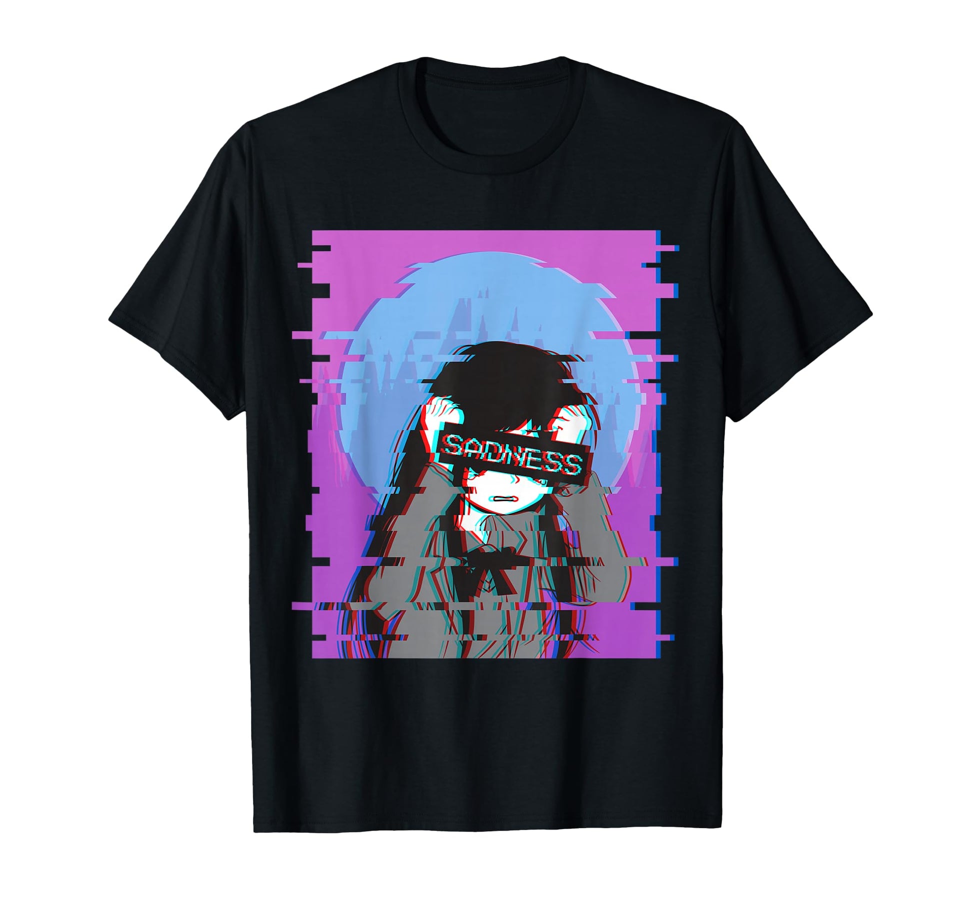 Sad Anime Japanese Aesthetic T-Shirt - Custom Art Print Men Women - T-Shirt, Sweatshirt, Hoodie
