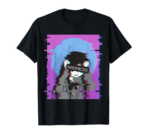 Sad Anime Japanese Aesthetic T-Shirt - Custom Art Print Men Women - T-Shirt, Sweatshirt, Hoodie
