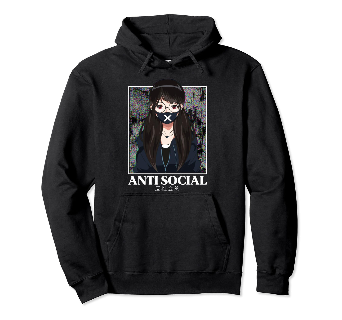 Anti Social Anime Japanese Antisocial Hoodie - Minimalist Print Unisex - T-Shirt, Sweatshirt, Hoodie
