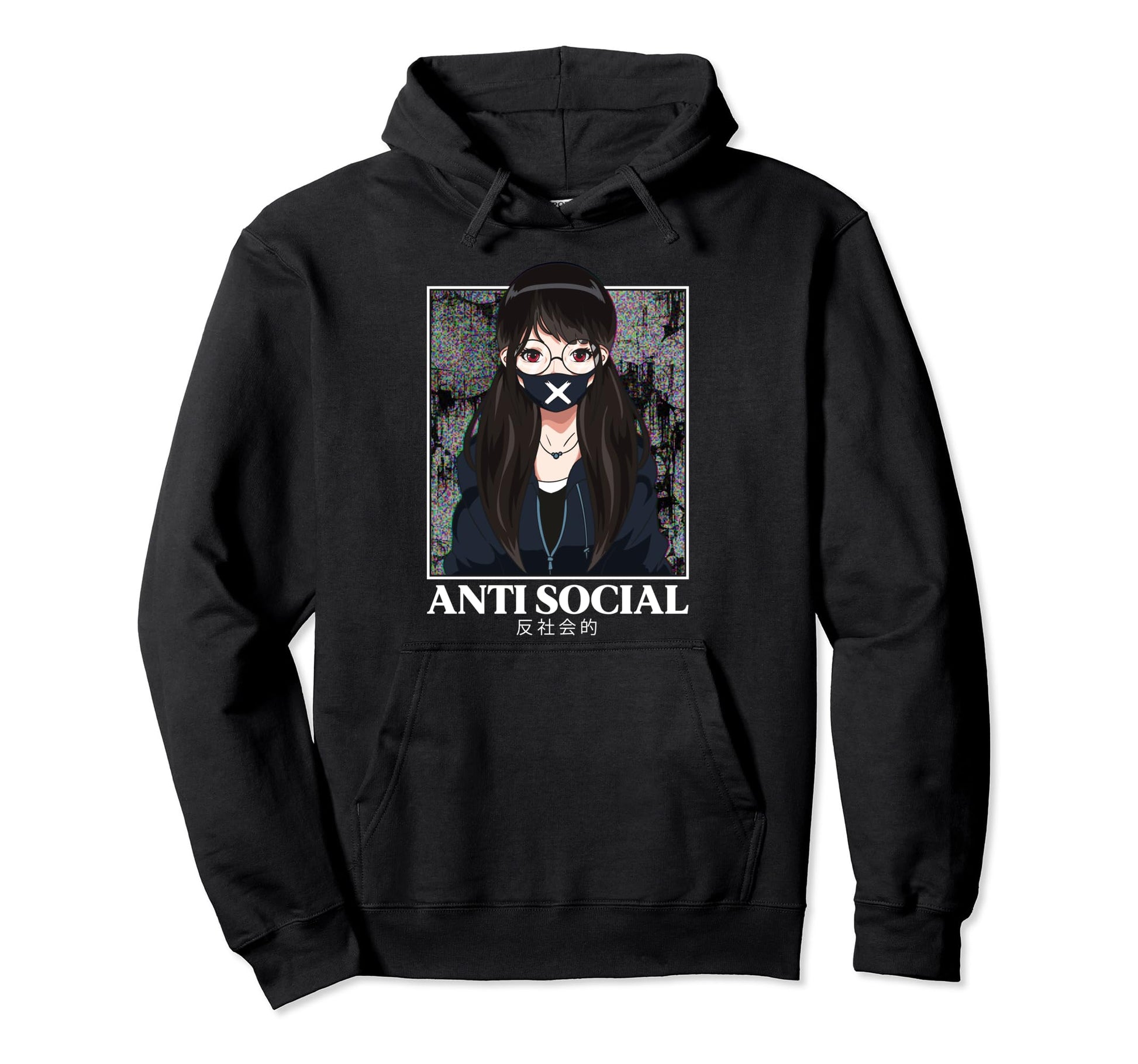 Anti Social Anime Japanese Antisocial Hoodie - Minimalist Print Unisex - T-Shirt, Sweatshirt, Hoodie