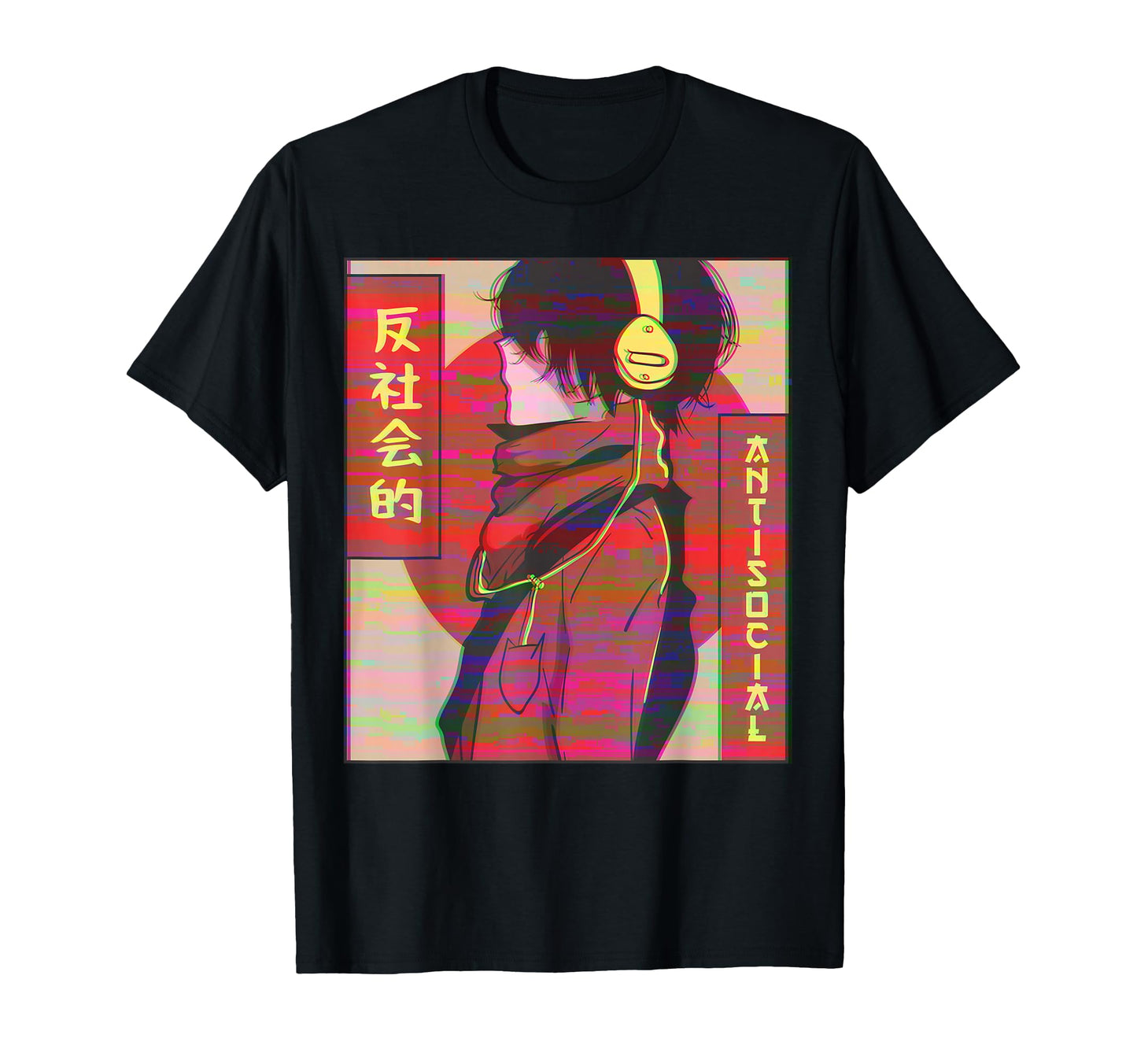 Antisocial Anime Japanese Vaporwave T-Shirt - Unique Graphic for Adults - T-Shirt, Sweatshirt, Hoodie