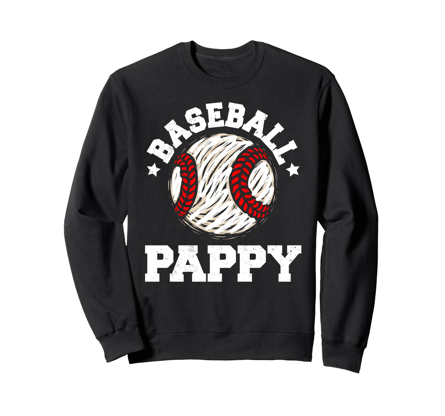 Baseball Pappy Distressed Funny Sweatshirt - Novelty Apparel for Adults - T-Shirt, Sweatshirt, Hoodie