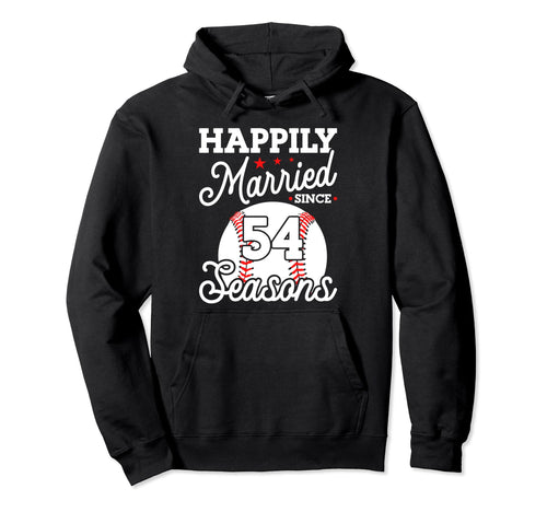 54Th Wedding Anniversary Baseball Hoodie - Graphic Print for Adults - T-Shirt, Sweatshirt, Hoodie