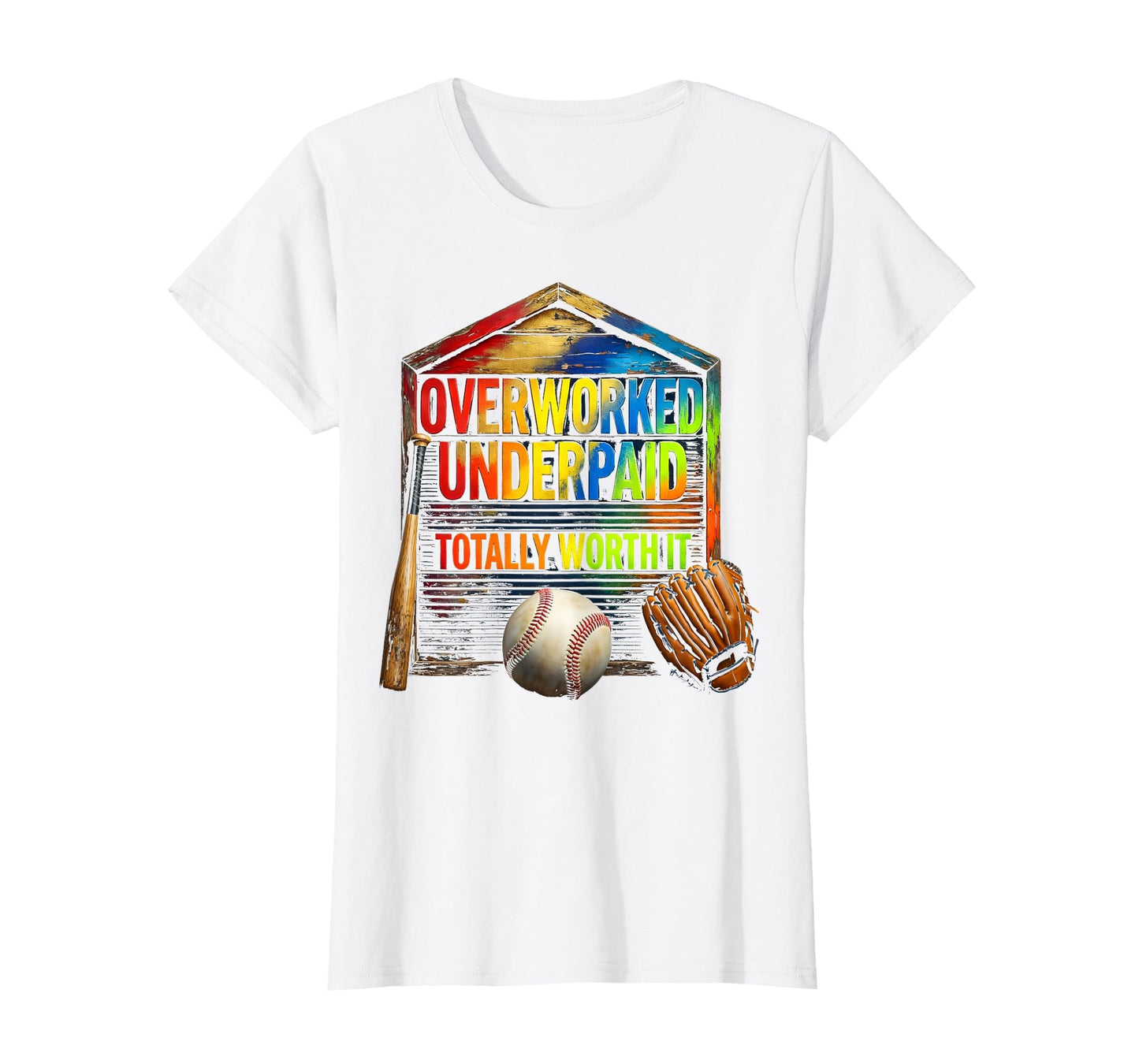 Baseball Mom Overworked Underpaid T-Shirt - Streetwear Style for Adults - T-Shirt, Sweatshirt, Hoodie