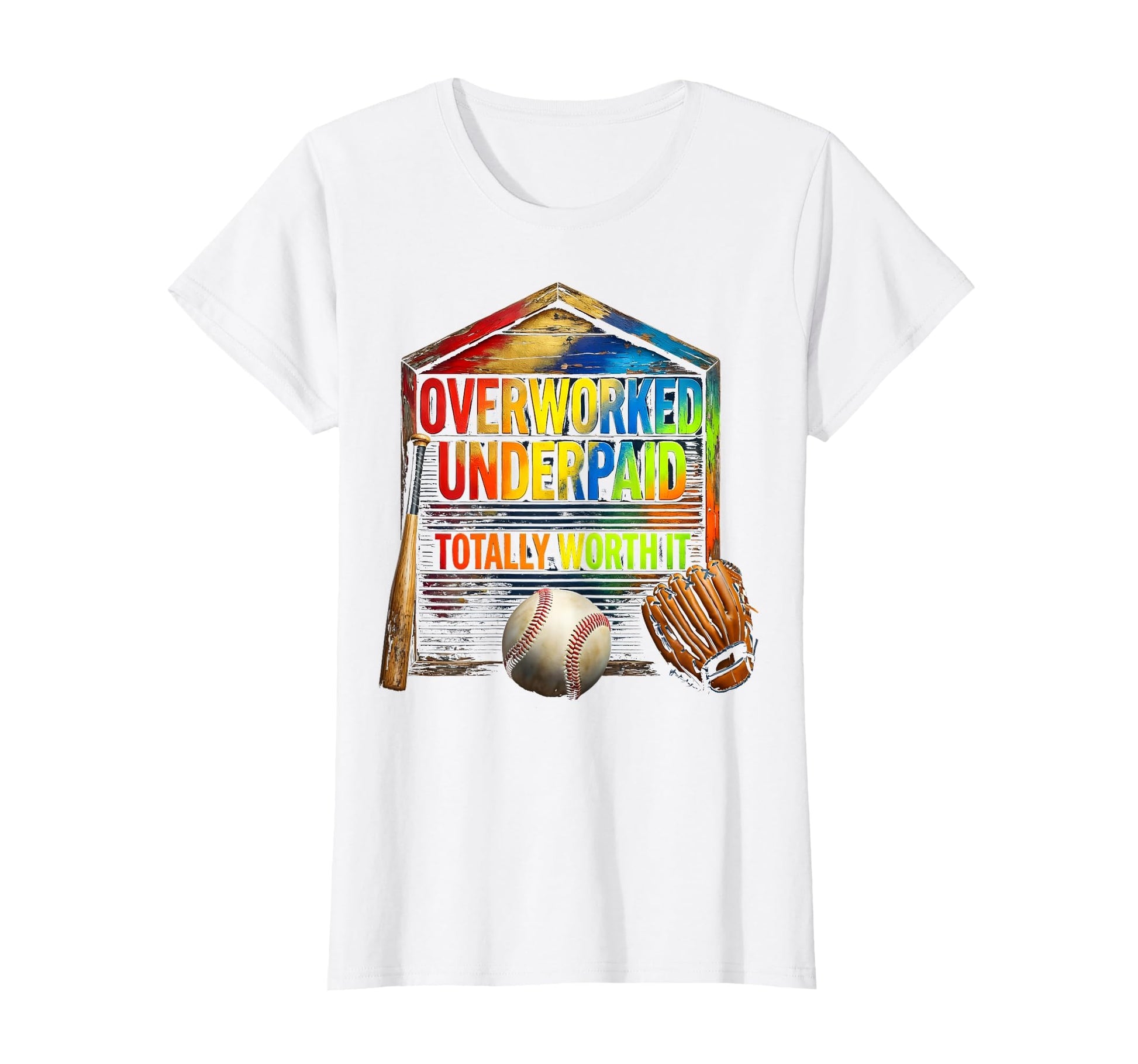 Baseball Mom Overworked Underpaid T-Shirt - Streetwear Style for Adults - T-Shirt, Sweatshirt, Hoodie