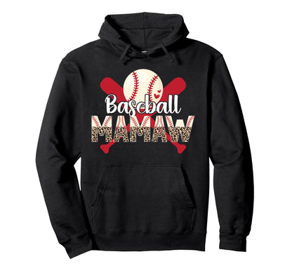 Baseball Mamaw Leopard Mamaw Baseball Hoodie - Streetwear Style Men Women - T-Shirt, Sweatshirt, Hoodie