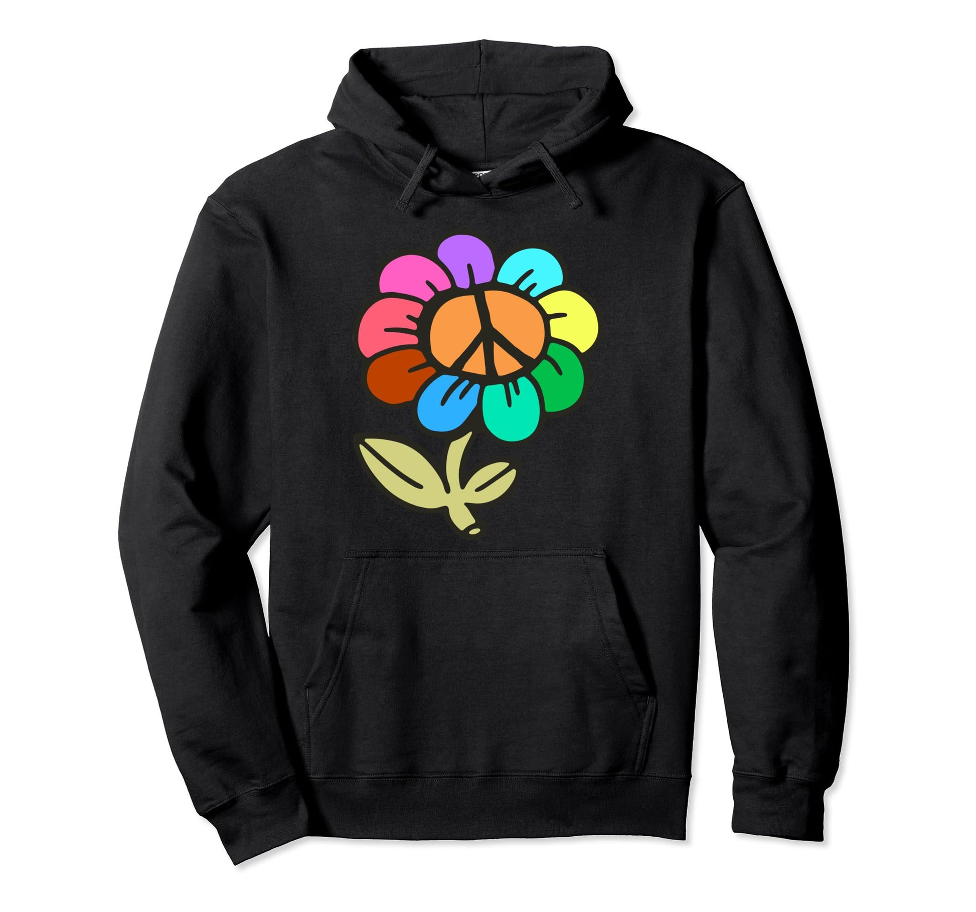 Hippie 60S 70S Costume Party Flower Hoodie - Fun Novelty Design for Adults - T-Shirt, Sweatshirt, Hoodie