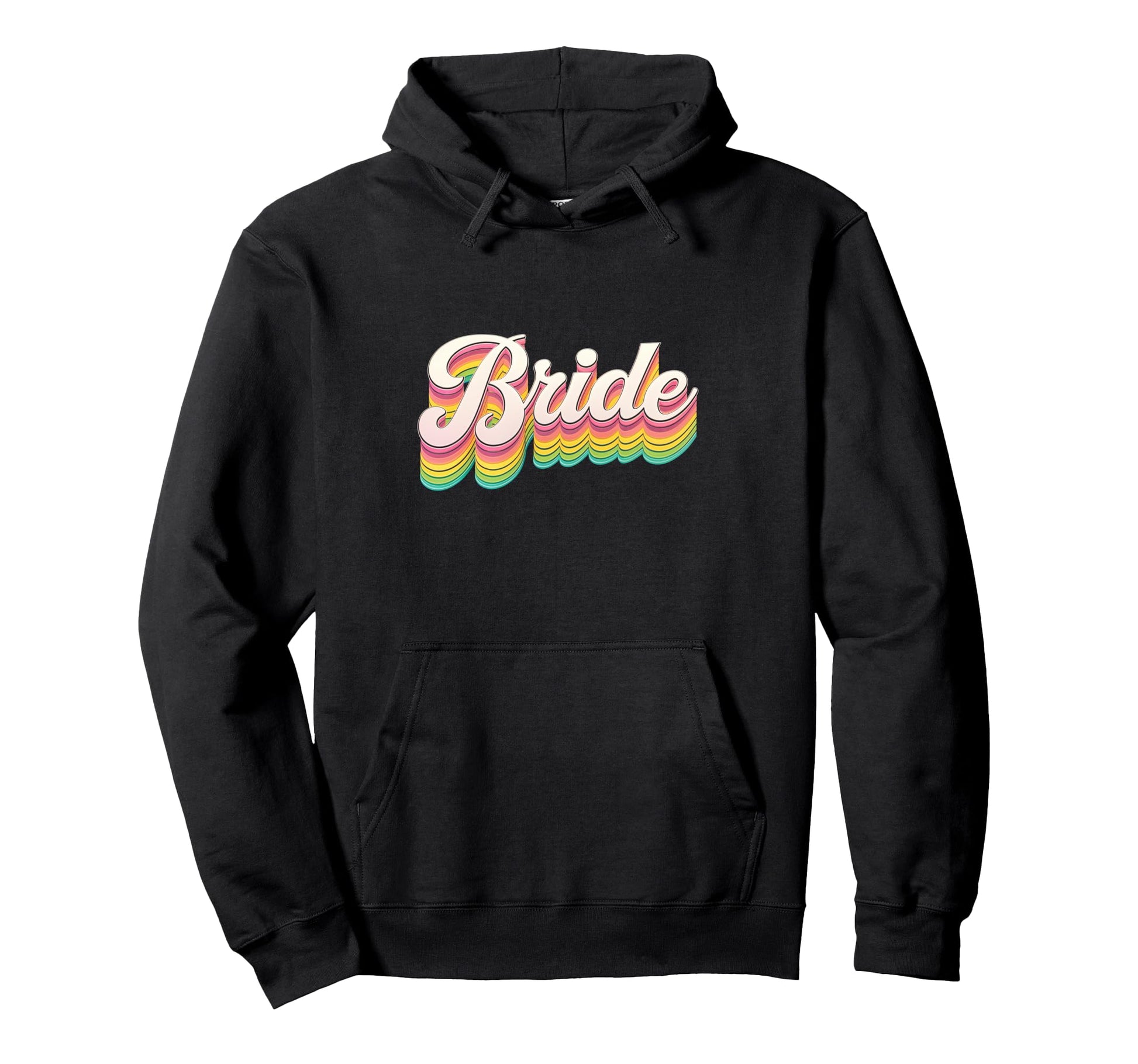 Bride Rainbow Bride To Be Wedding Hoodie - Minimalist Print for Adults - T-Shirt, Sweatshirt, Hoodie