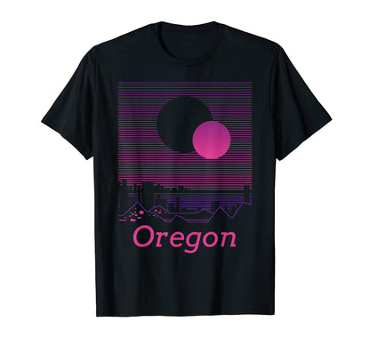 Oregon Mountain Grid 80S 90S T-Shirt - Custom Art Print for Adults - T-Shirt, Sweatshirt, Hoodie