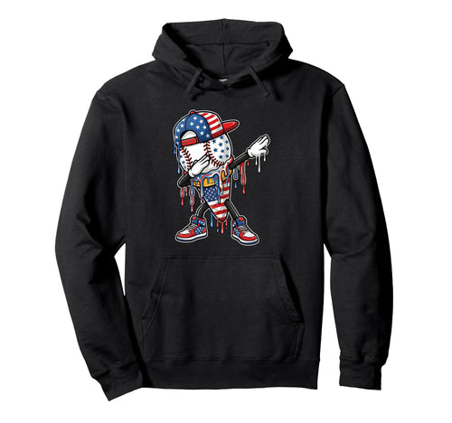 Dripping Baseball Drip 4Th July Ice Cream Hoodie - Novelty Apparel Unisex - T-Shirt, Sweatshirt, Hoodie