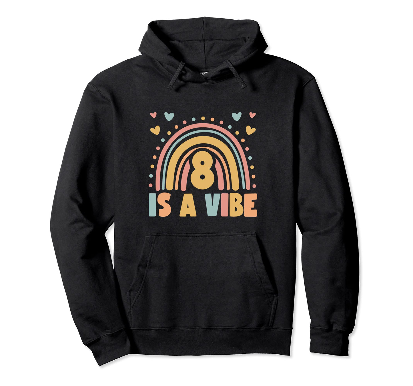 8 Year Old Boho Rainbow 8Th Birthday Party Hoodie - Graphic Print Unisex - T-Shirt, Sweatshirt, Hoodie