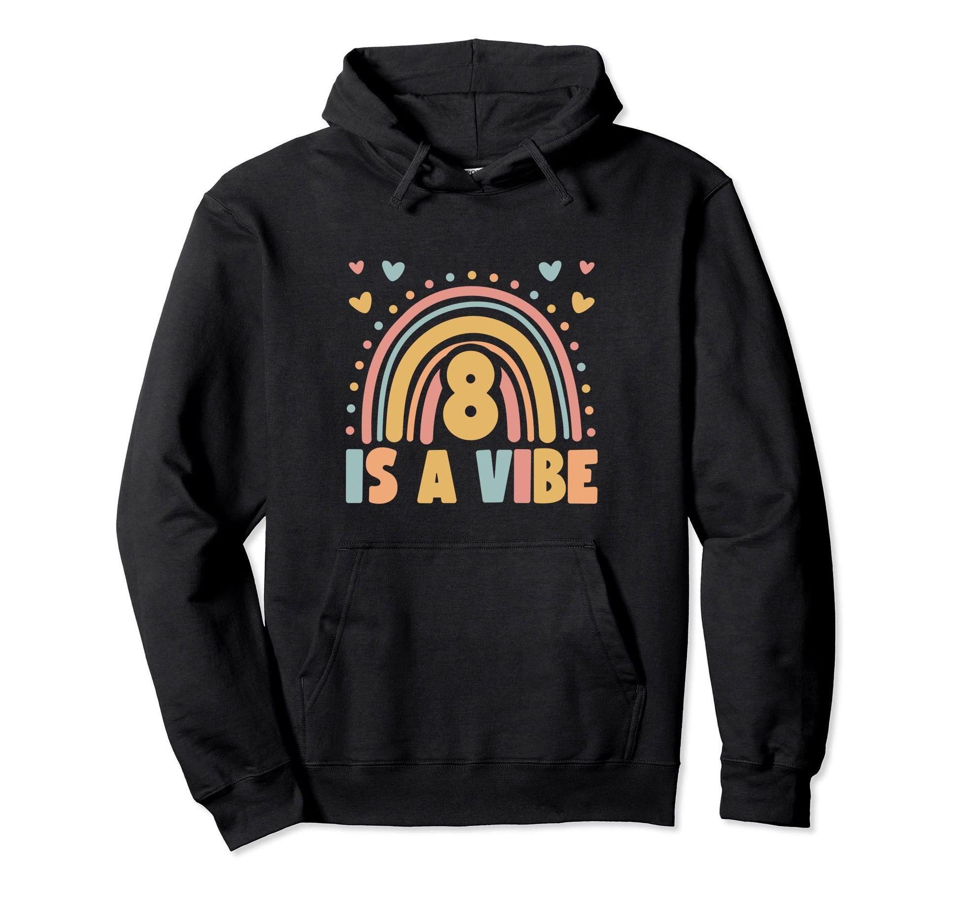 8 Year Old Boho Rainbow 8Th Birthday Party Hoodie - Graphic Print Unisex - T-Shirt, Sweatshirt, Hoodie