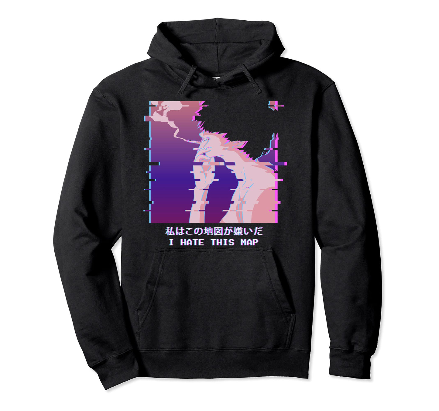 I Hate This Map Lofi Anime Vaporwave Hoodie - Custom Art Print Men Women - T-Shirt, Sweatshirt, Hoodie