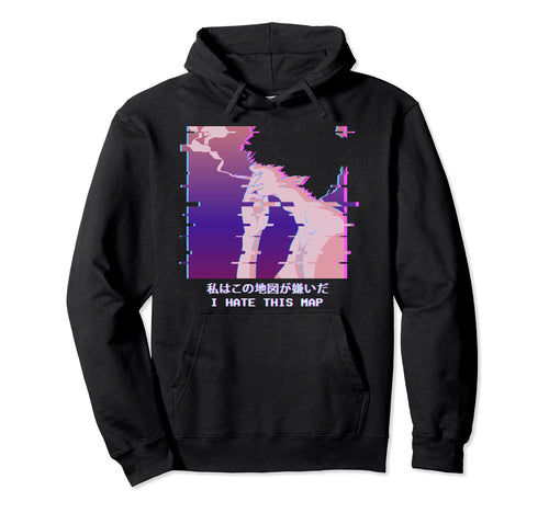 I Hate This Map Lofi Anime Vaporwave Hoodie - Custom Art Print Men Women - T-Shirt, Sweatshirt, Hoodie