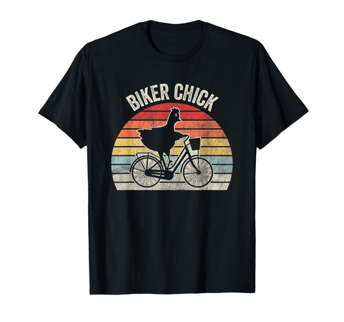 Biker Chick Rainbow Silhouette T-Shirt - Fun Novelty Design Men Women - T-Shirt, Sweatshirt, Hoodie