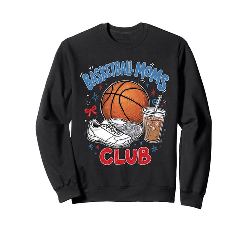 Basketball Moms Club Iced Coffee Sweatshirt - Minimalist Print Men Women - T-Shirt, Sweatshirt, Hoodie