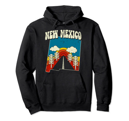 New Mexico State Rainbow Hippie 70S Map Hoodie - Streetwear Style Unisex - T-Shirt, Sweatshirt, Hoodie