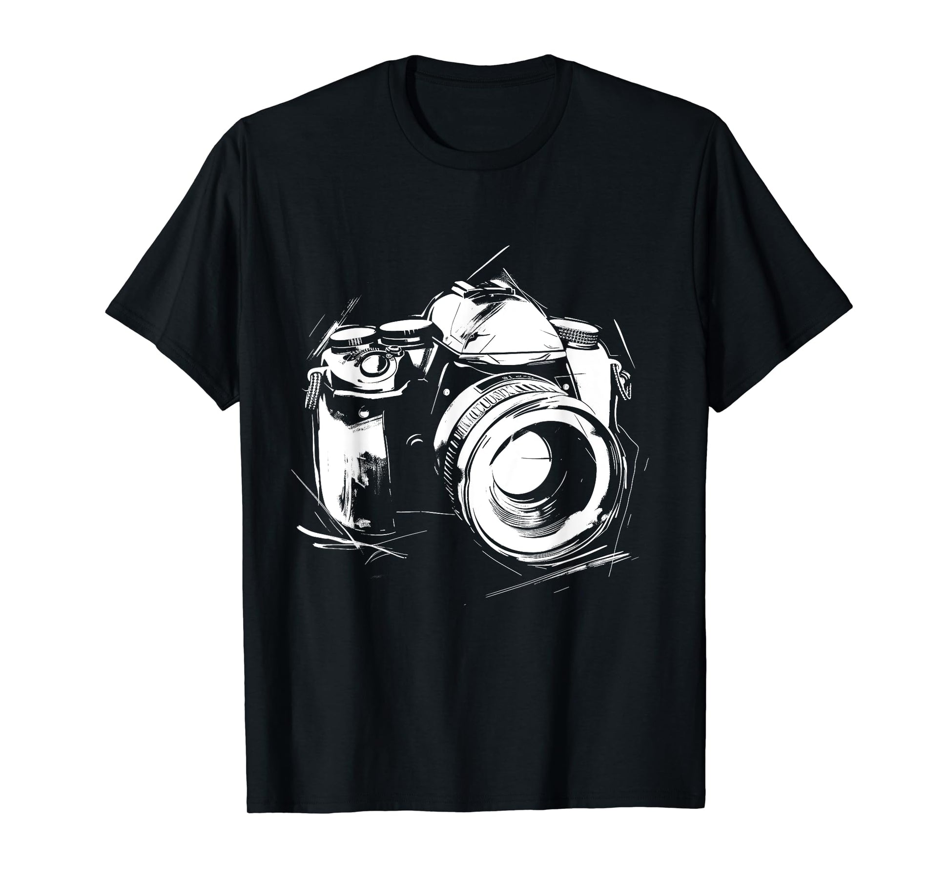 Camera Photography Drawing Art T-Shirt - Aesthetic Graphic for Adults - T-Shirt, Sweatshirt, Hoodie