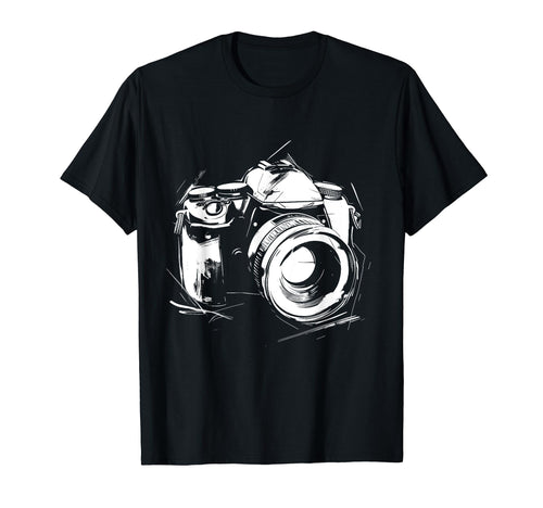 Camera Photography Drawing Art T-Shirt - Aesthetic Graphic for Adults - T-Shirt, Sweatshirt, Hoodie