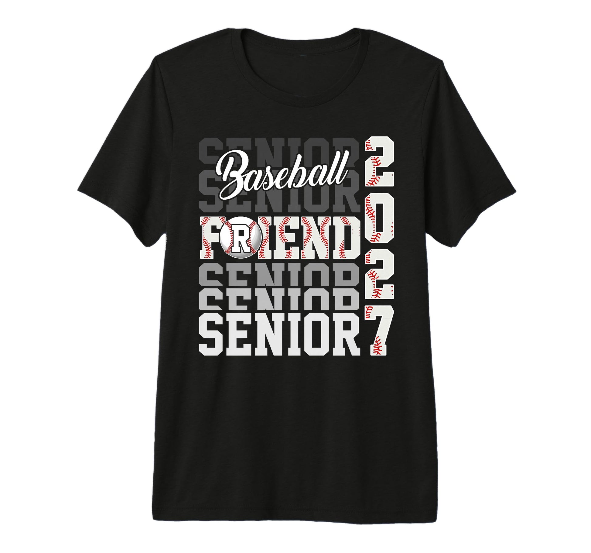 Senior 2027 Baseball Friend Proud T-Shirt - Aesthetic Graphic for Adults - T-Shirt, Sweatshirt, Hoodie