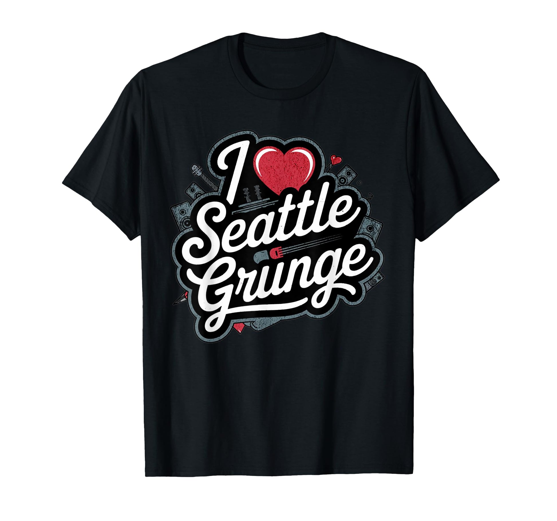 I Love Seattle Grunge Music 90S T-Shirt - Casual Everyday Wear Unisex - T-Shirt, Sweatshirt, Hoodie