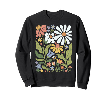 Wildflowers Flowers Pattern Summer Sweatshirt - Fun Novelty Design Unisex - T-Shirt, Sweatshirt, Hoodie