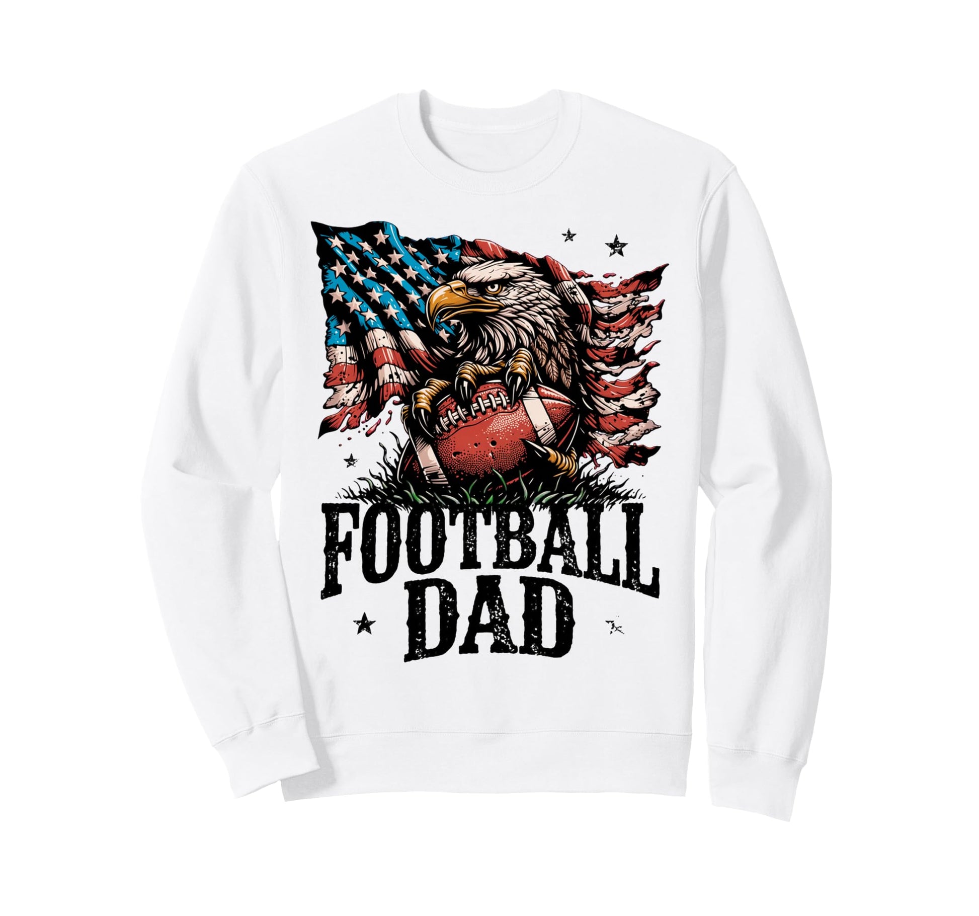 Football Dad Patriotic Sweatshirt - Casual Everyday Wear Men Women - T-Shirt, Sweatshirt, Hoodie