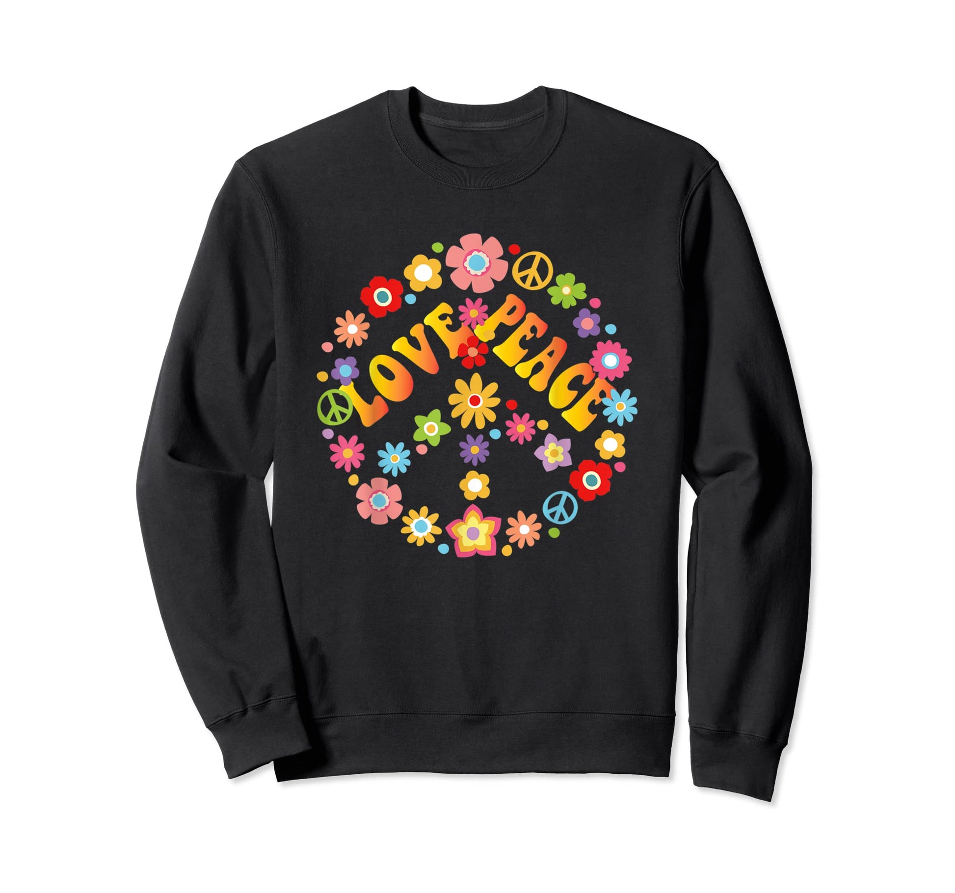 Peace Sign Love 60S 70S Tie Dye Sweatshirt - Minimalist Print Unisex - T-Shirt, Sweatshirt, Hoodie