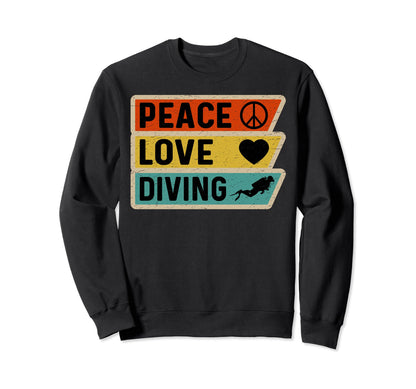 Distressed Peace Sign Love Diving Sweatshirt - Streetwear Style for Adults - T-Shirt, Sweatshirt, Hoodie