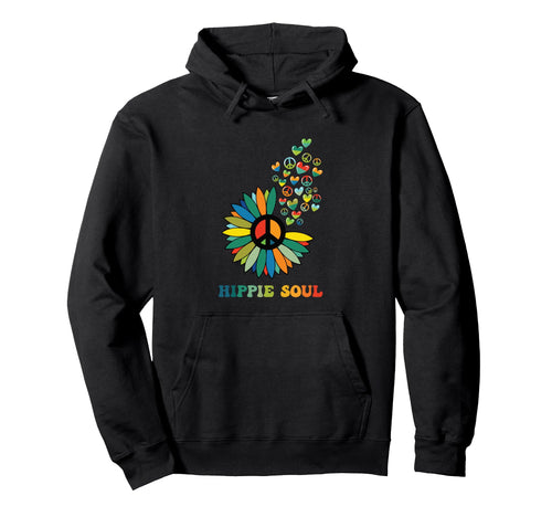 Boho Heart Daisy Peace Sign Love Hoodie - Minimalist Print Men Women - T-Shirt, Sweatshirt, Hoodie
