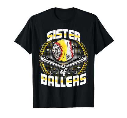 Baseball Softball Sister Ballers T-Shirt - Aesthetic Graphic Men Women - T-Shirt, Sweatshirt, Hoodie