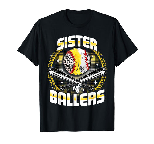 Baseball Softball Sister Ballers T-Shirt - Aesthetic Graphic Men Women - T-Shirt, Sweatshirt, Hoodie