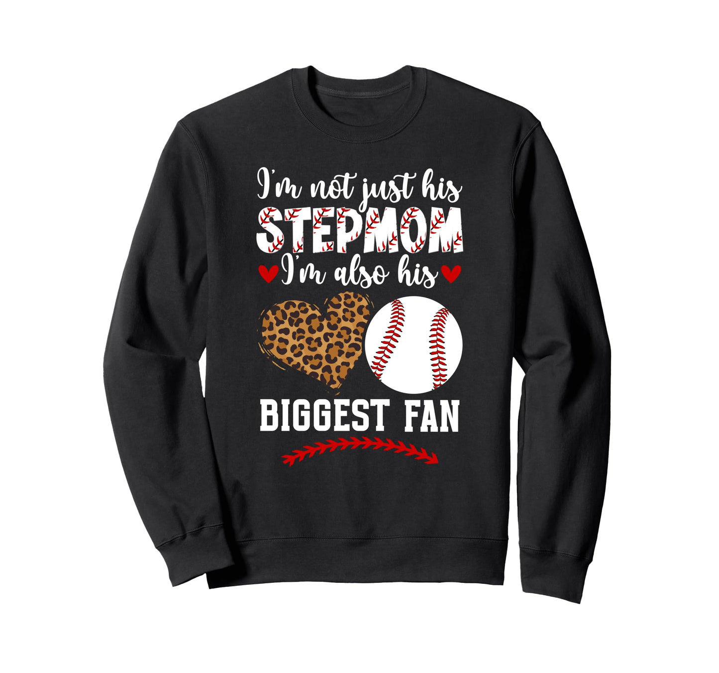 Biggest Fan Baseball Stepmom Sweatshirt - Minimalist Print Men Women - T-Shirt, Sweatshirt, Hoodie