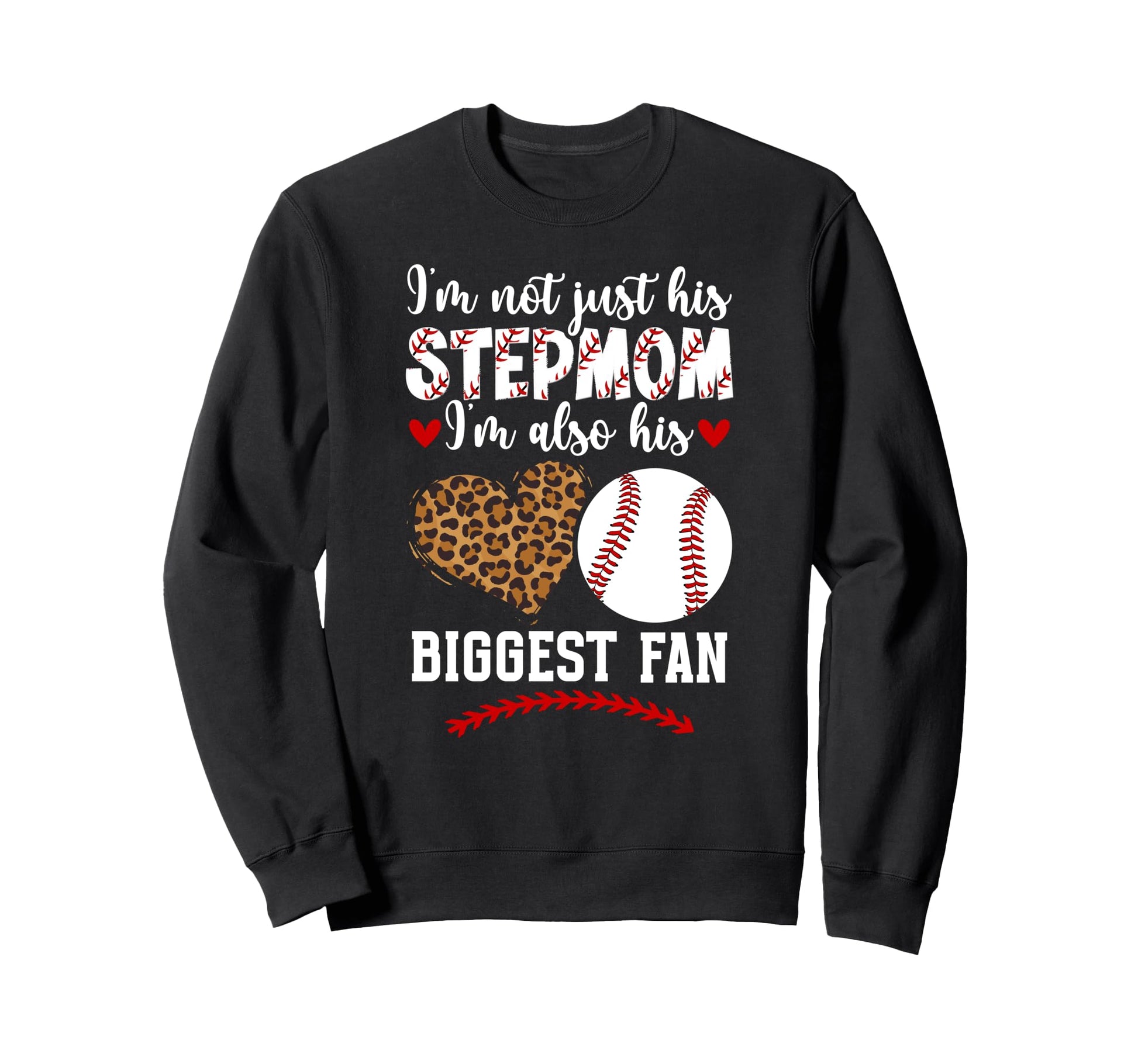 Biggest Fan Baseball Stepmom Sweatshirt - Minimalist Print Men Women - T-Shirt, Sweatshirt, Hoodie