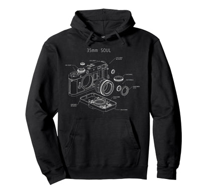 Film Camera Exploded View 35Mm Soul Hoodie - Graphic Print Men Women - T-Shirt, Sweatshirt, Hoodie