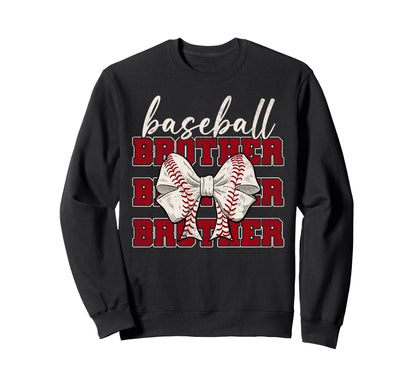 Baseball Brother Coquette Bow Sweatshirt - Custom Art Print for Adults - T-Shirt, Sweatshirt, Hoodie