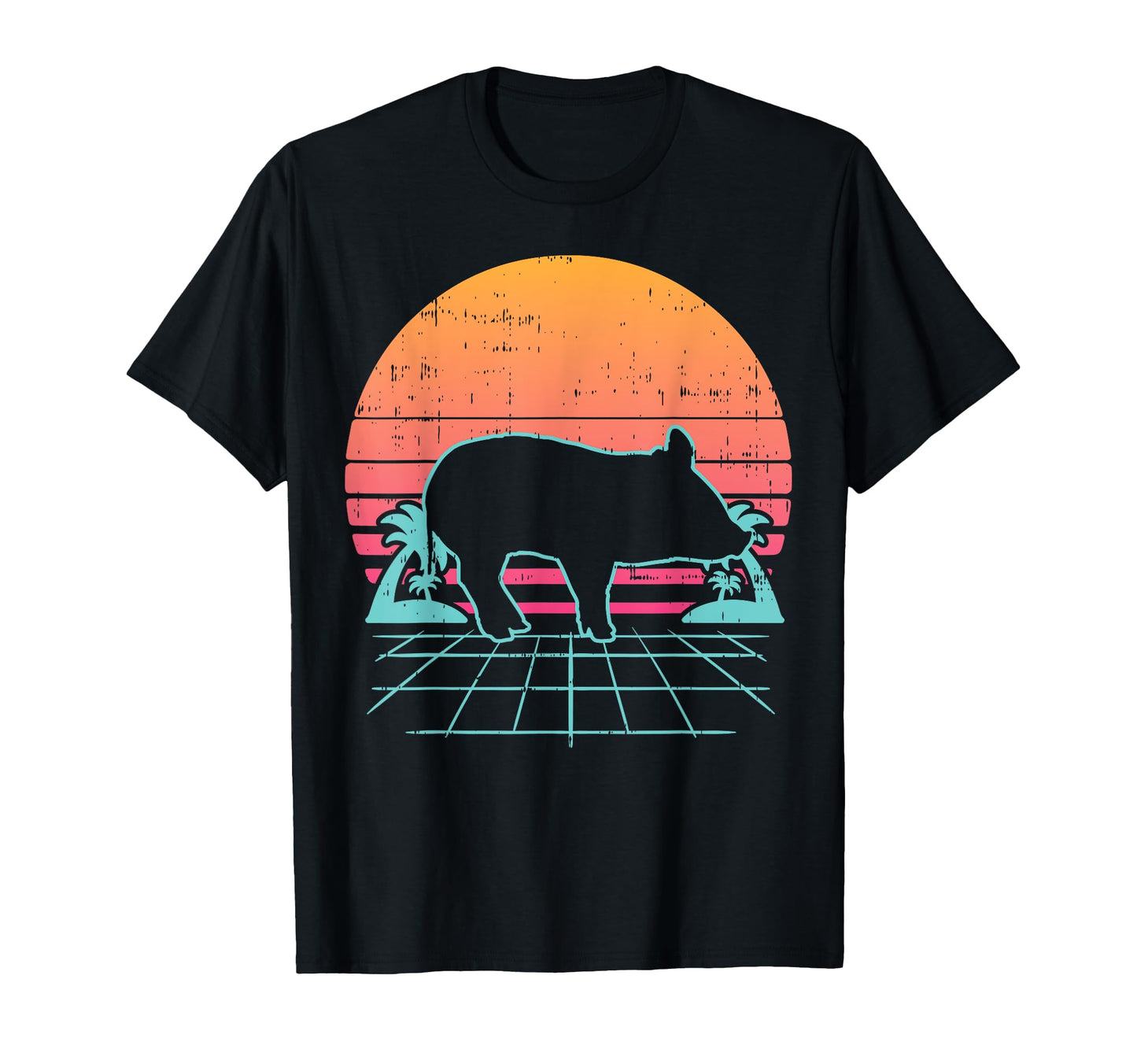 Pig Vaporwave Aesthetic 80S Farm Animal T-Shirt - Novelty Apparel Unisex - T-Shirt, Sweatshirt, Hoodie