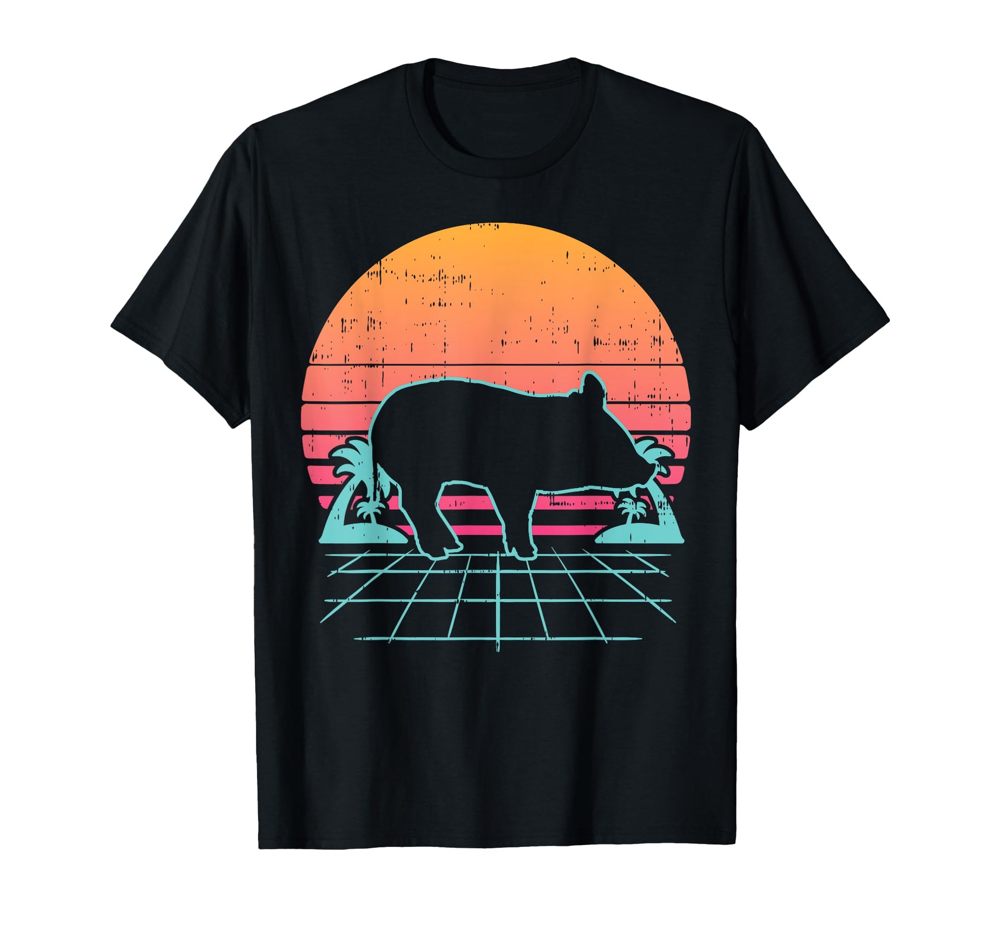 Pig Vaporwave Aesthetic 80S Farm Animal T-Shirt - Novelty Apparel Unisex - T-Shirt, Sweatshirt, Hoodie