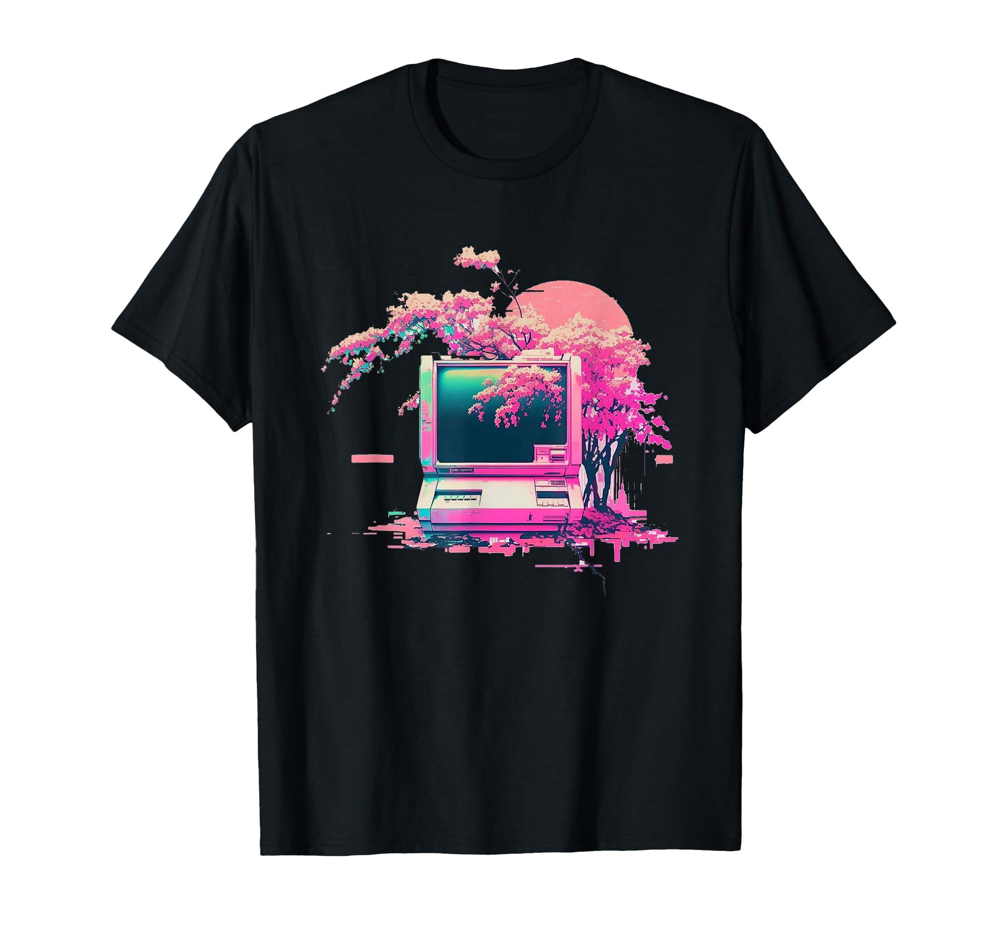 Vaperwave Aesthetic Glitch Retrowave T-Shirt - Custom Art Print Men Women - T-Shirt, Sweatshirt, Hoodie