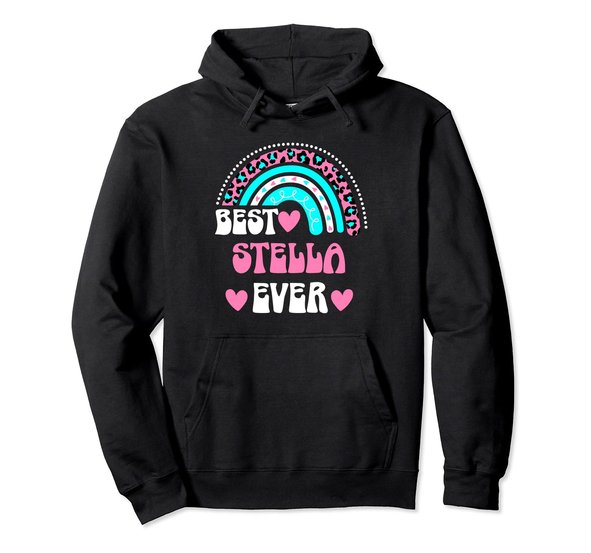 Best Stella Ever Personal Name Leopard Hoodie - Custom Art Print Unisex - T-Shirt, Sweatshirt, Hoodie
