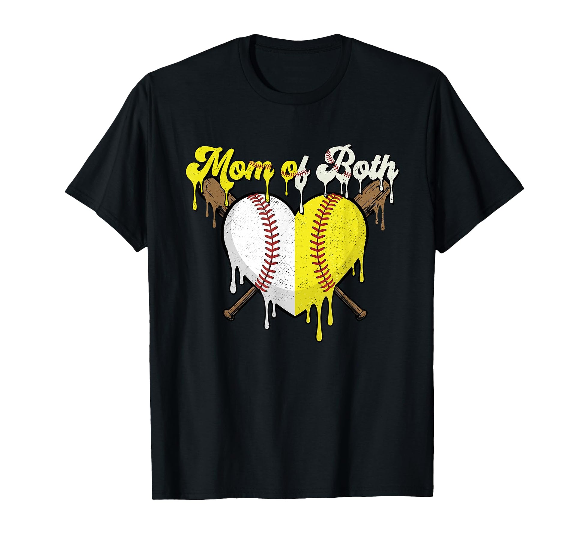 Baseball Softball Mom Both Mothers T-Shirt - Aesthetic Graphic for Adults - T-Shirt, Sweatshirt, Hoodie